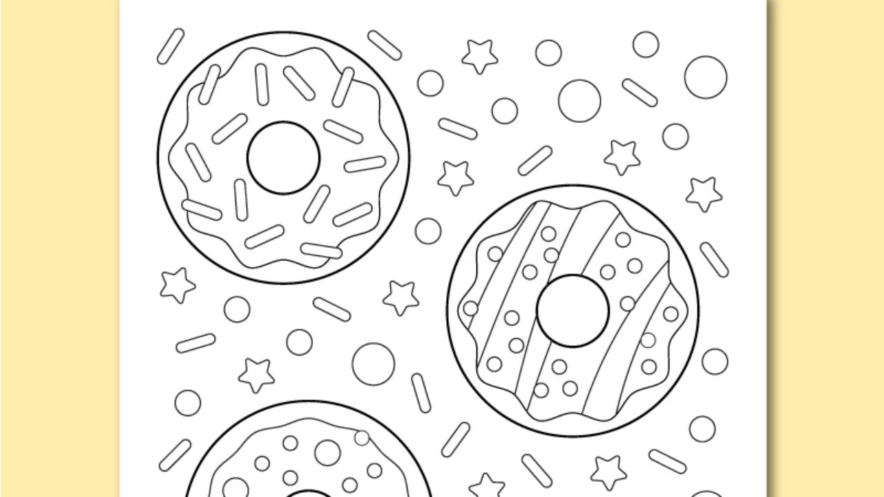 Printable donut coloring page