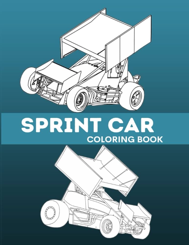 Sprint car coloring book plus sprint car coloring pages for adults smart mick books