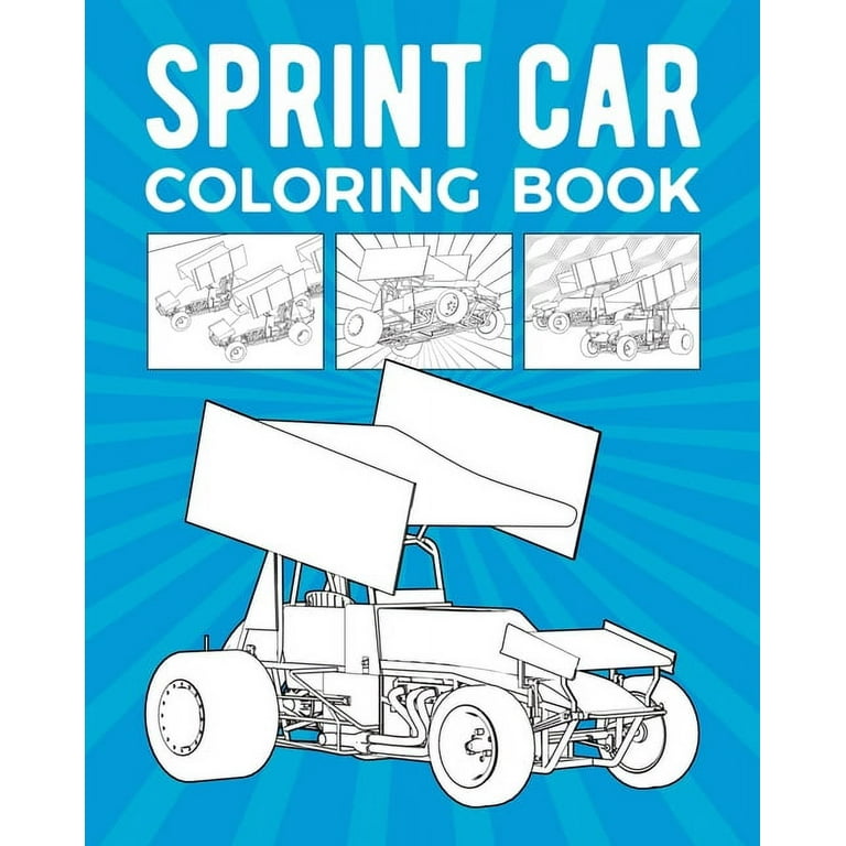 Sprint car coloring book paperback