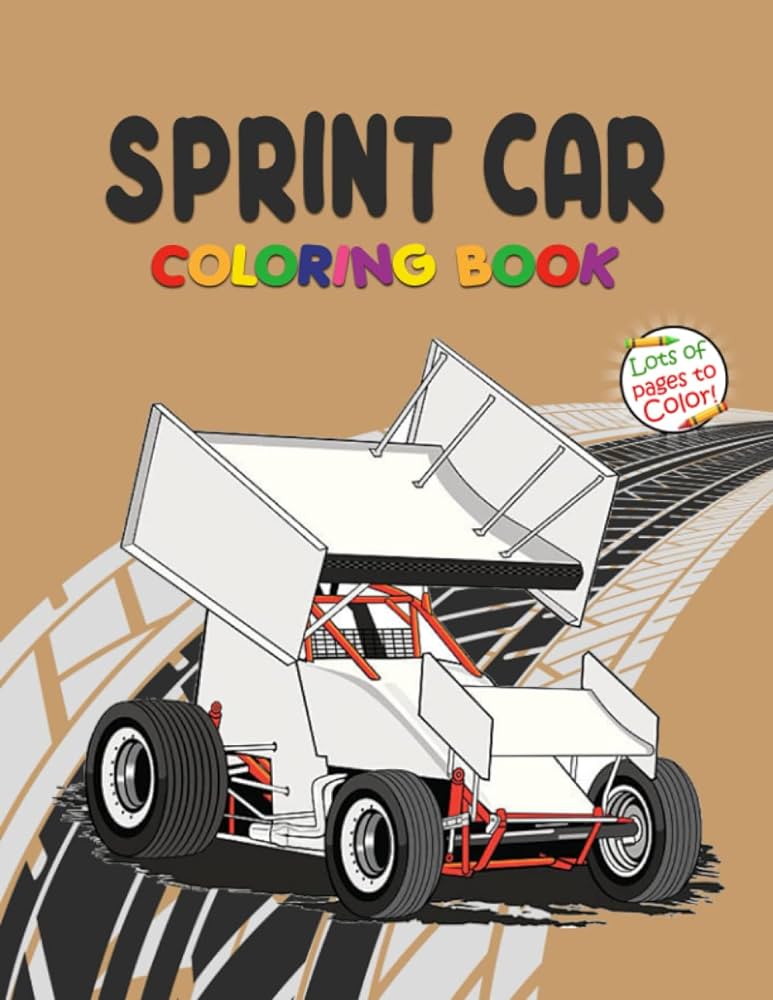 Sprint car coloring book great coloring books with lots of high quality coloring pages for kids and adults brown asher books
