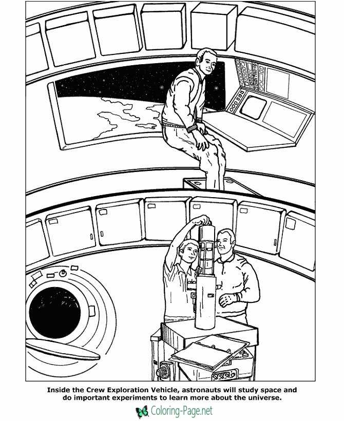 International space station crew coloring page