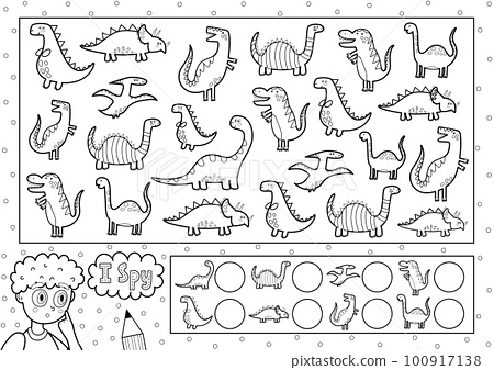 I spy game coloring page for kids find and