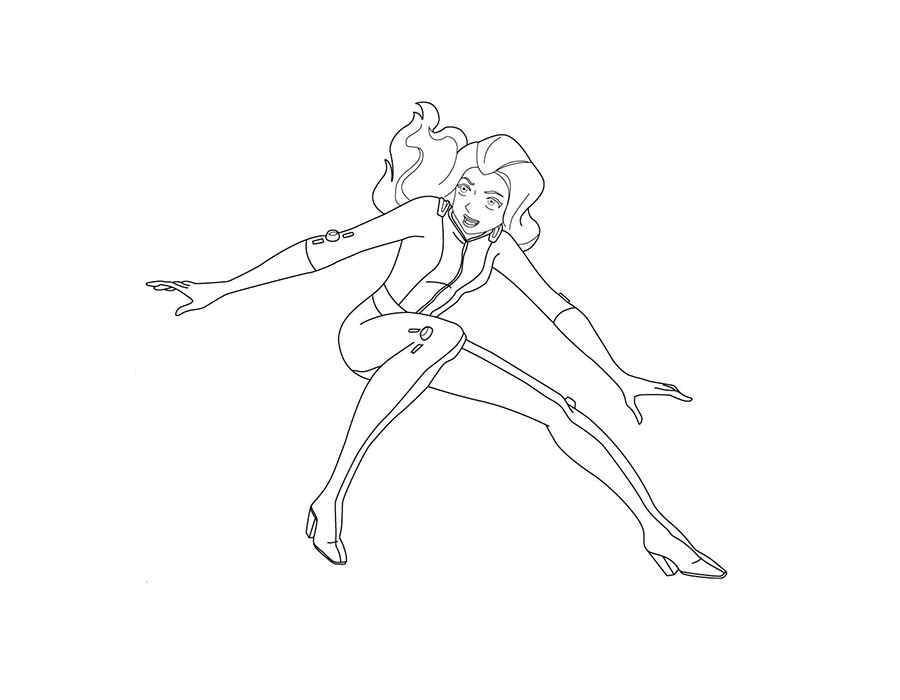 Online coloring pages coloring page spy sam totally spies coloring pages for kids