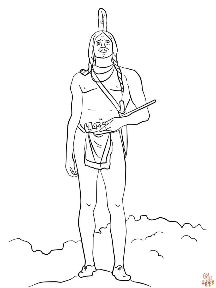 Free printable native american coloring pages for kids
