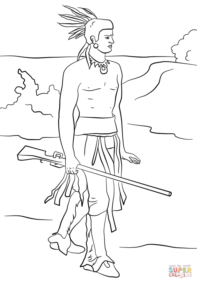 Squanto coloring page free printable coloring pages