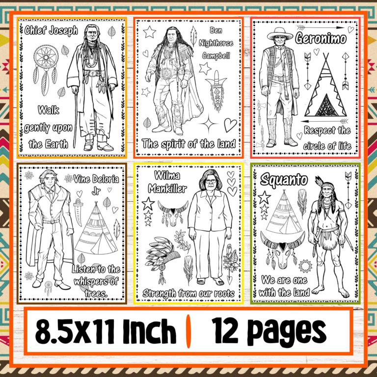 Native american heritage month coloring pages leaders coloring sheets k
