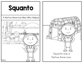 Thanksgiving squanto reader first grade social studies native american history