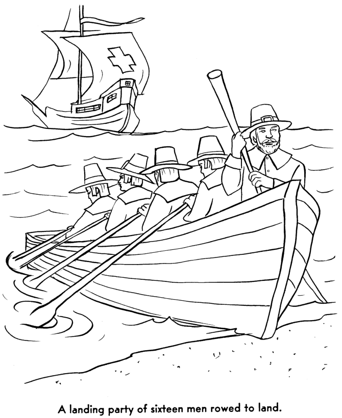 The pilgrims coloring pages the pilgrims scout the shore coloring pages usa