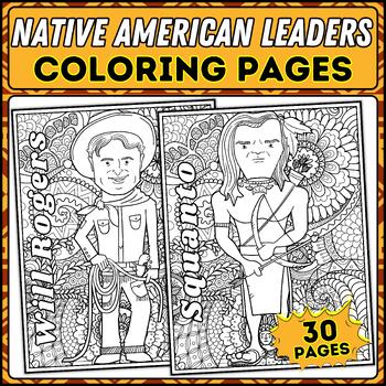 Native american leaders coloring pages indigenous peoples day heritage month