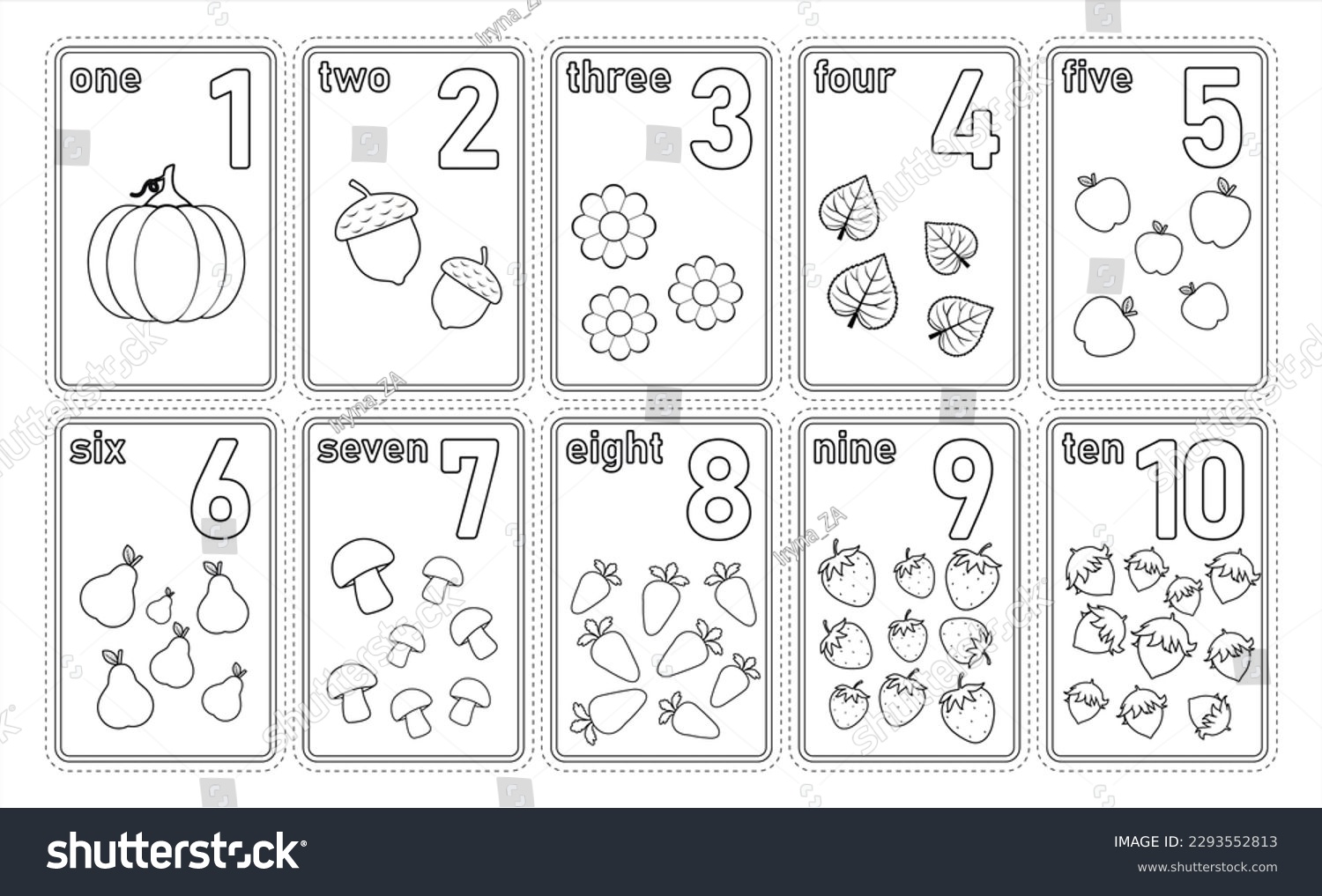 Flashcard number stock photos