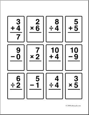Clip art flashcards coloring page i