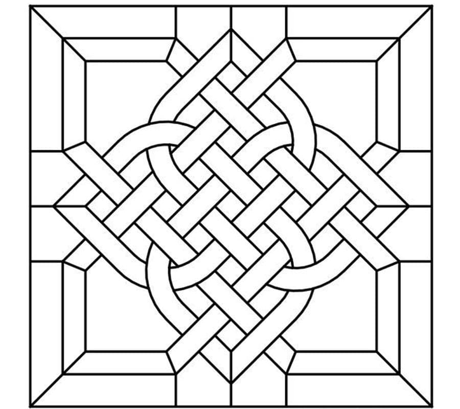 Square celtic knot coloring page