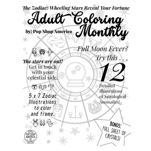 Zodiac astrology adult coloring book