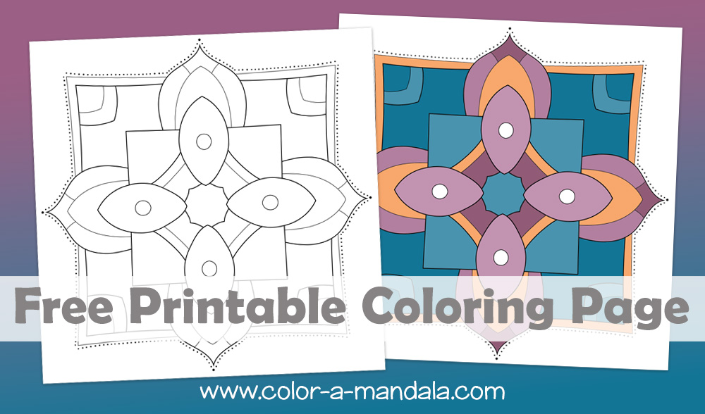 Square mandala coloring page m