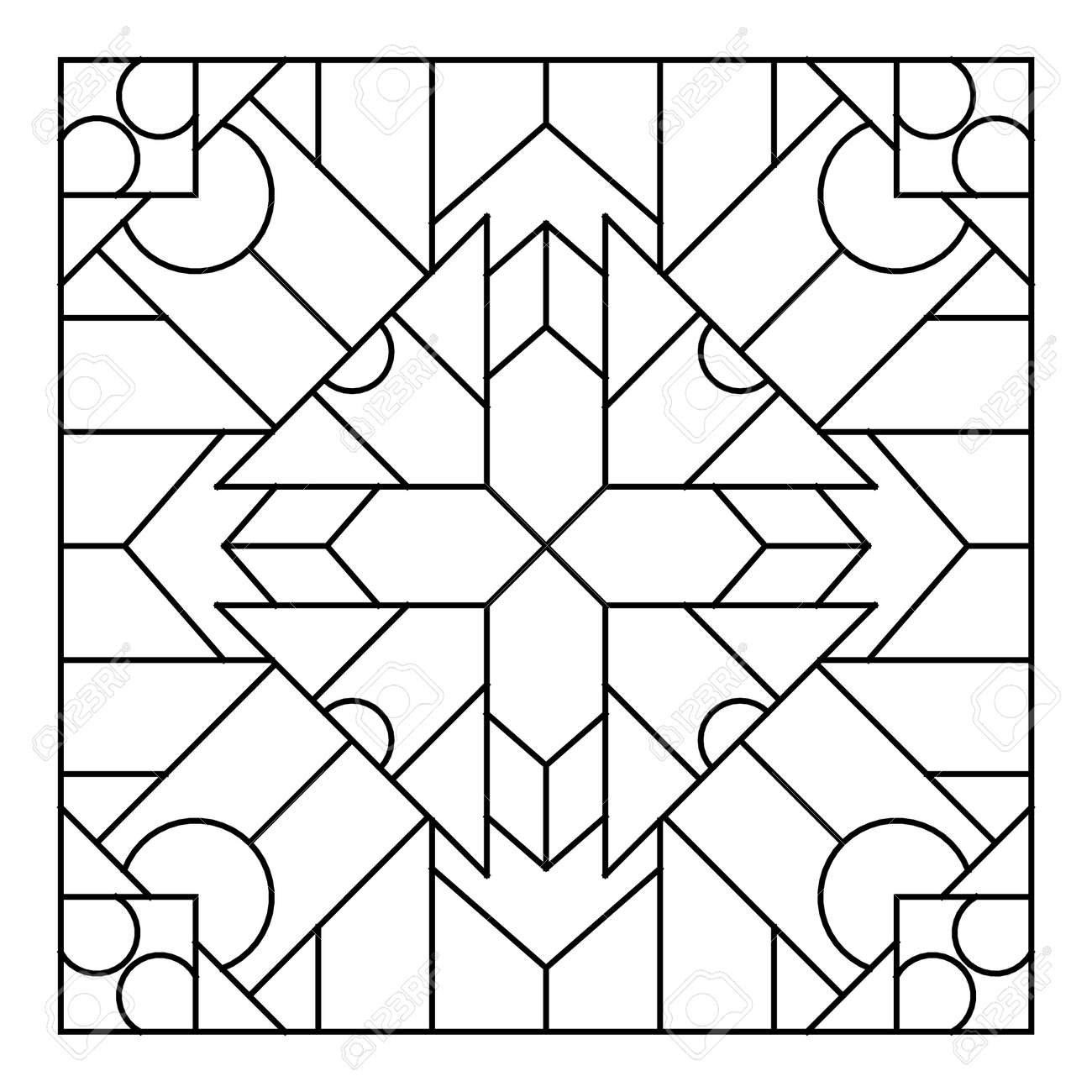 Easy adult coloring page for seniors square pattern in tile shape royalty free svg cliparts vectors and stock illustration image