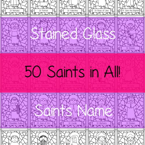 Stained glass saints coloring pages made by teachers
