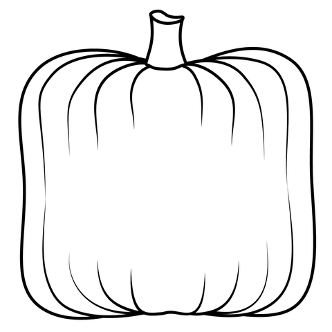 Simple square pumpkin coloring page free printable coloring pages