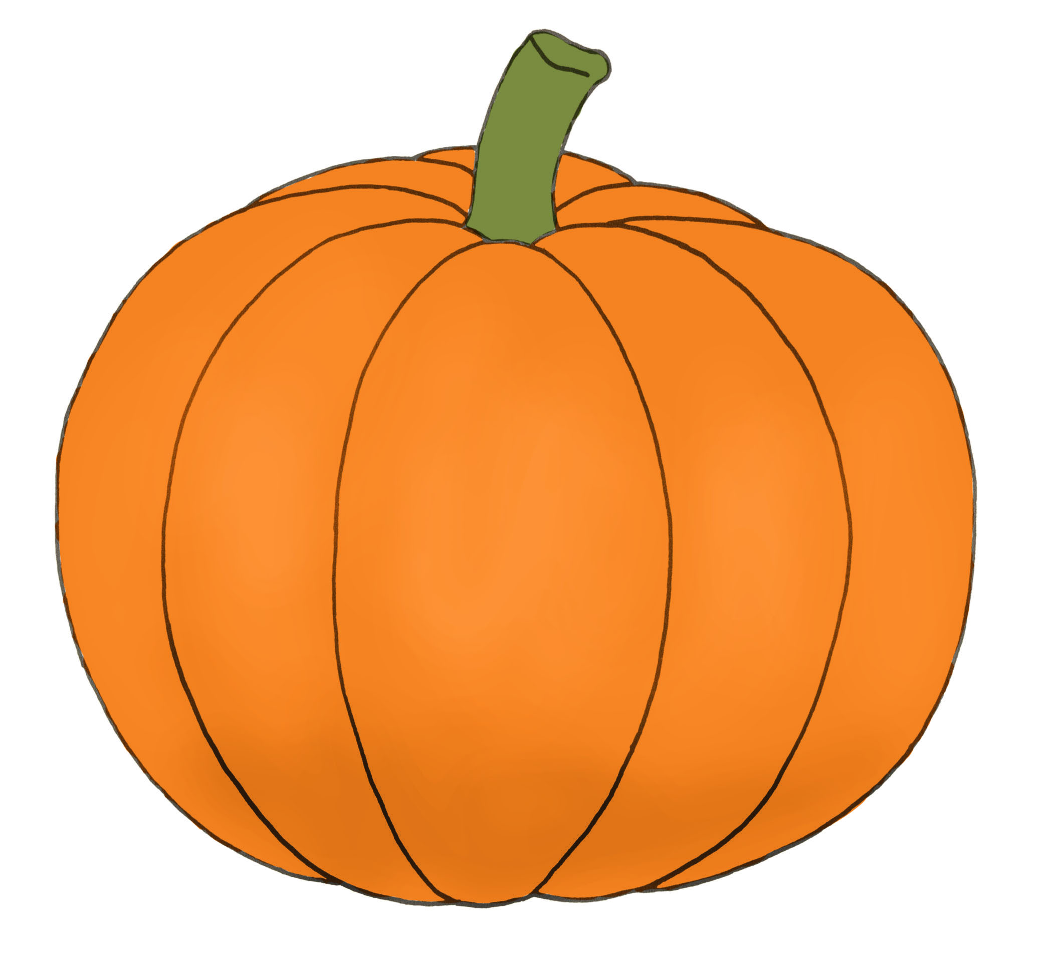 Easy pumpkin drawing steps