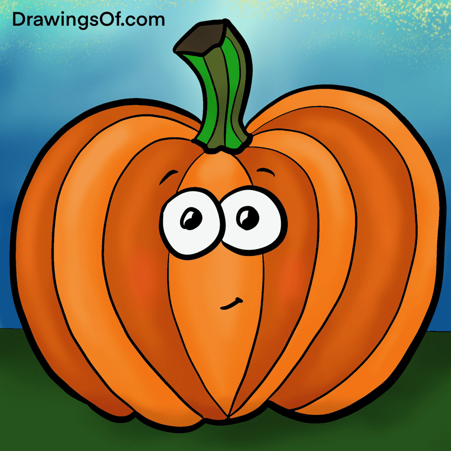 Pumpkin drawing easy and cute cartoons