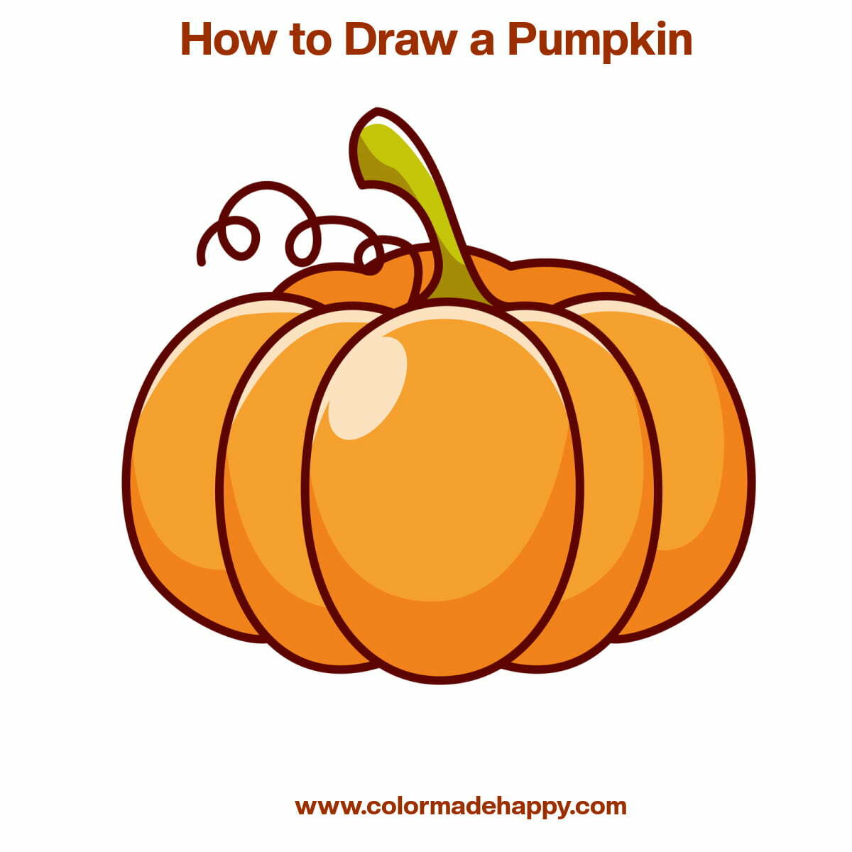 How to draw a pumpkin step by step guide