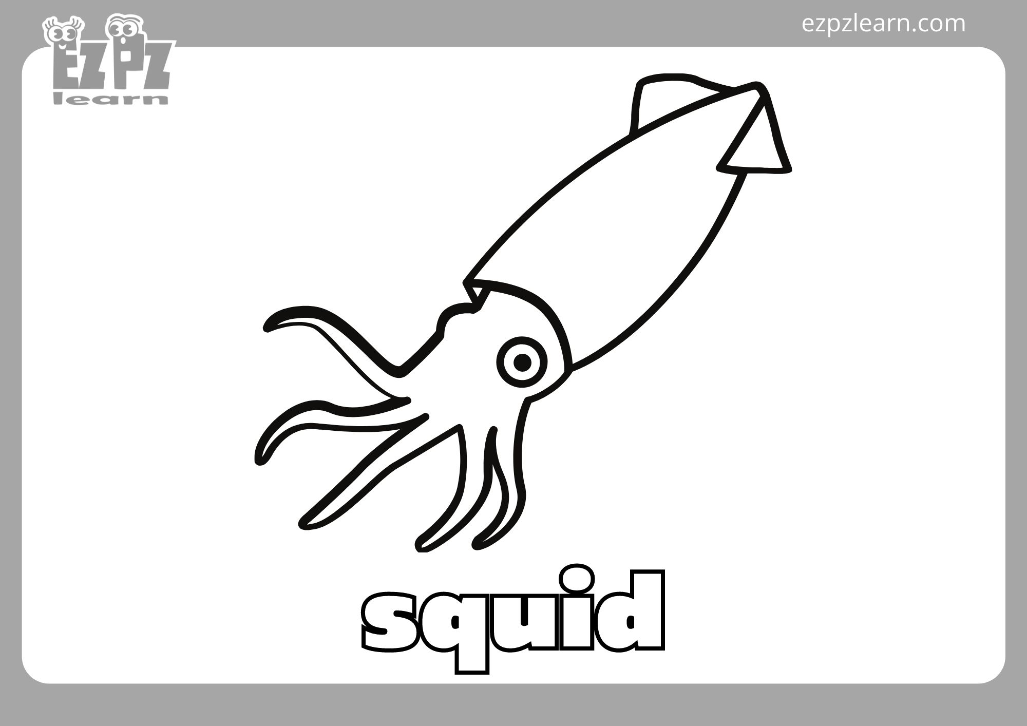 Squid coloring page