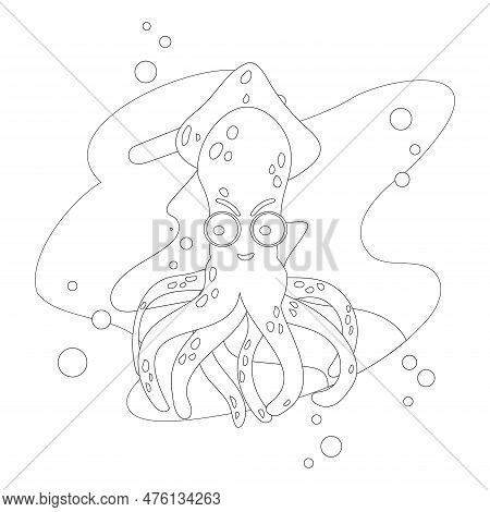 Squid coloring book vector photo free trial bigstock