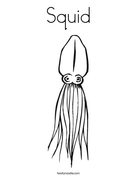 Squid coloring page
