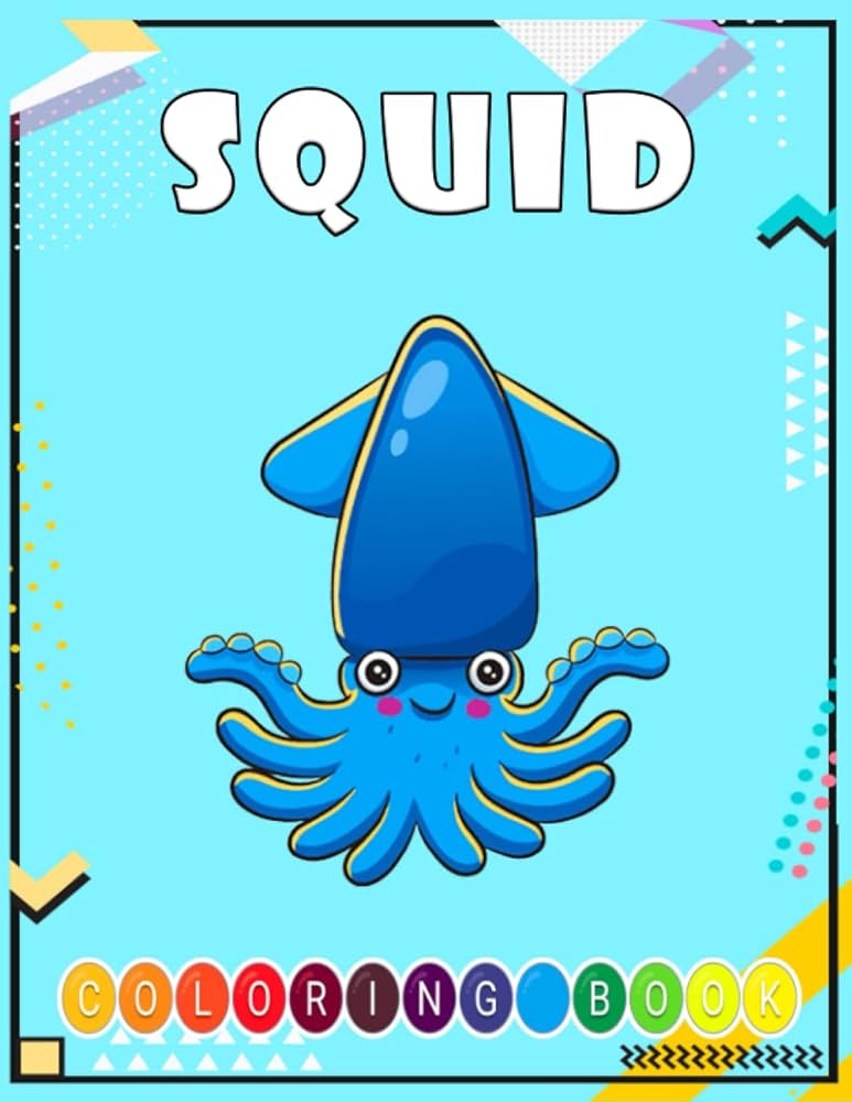 Squid coloring book coloring pages for adults and kids relaxation and stress relief high quality pages with great illustrations by oulfrach