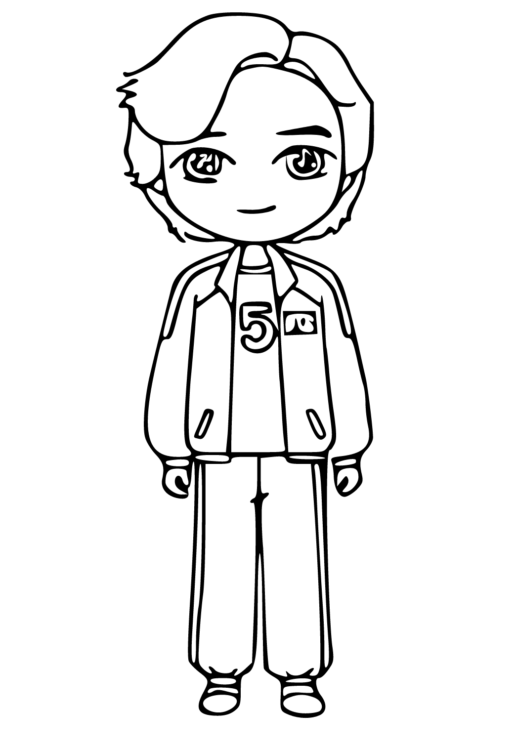 Free printable squid game hero coloring page for adults and kids