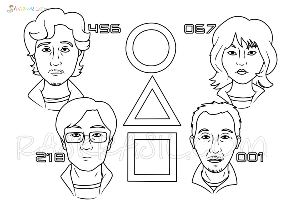 Squid game coloring pages