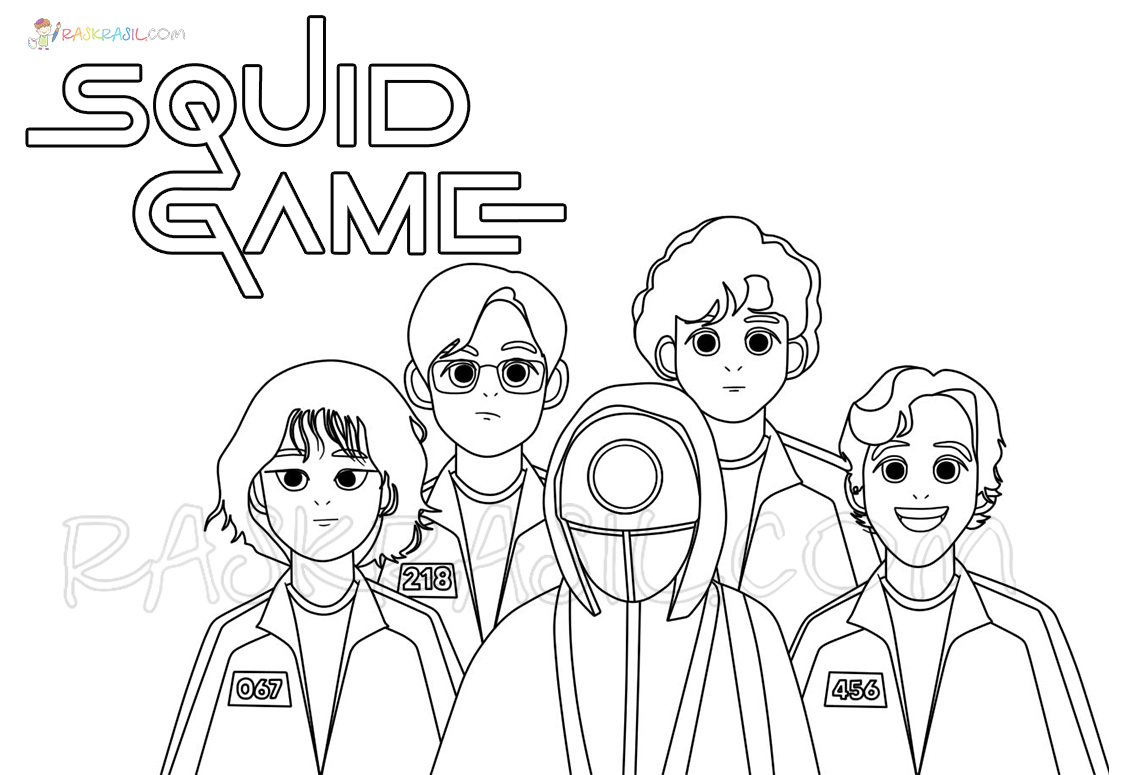 Squid game coloring pages