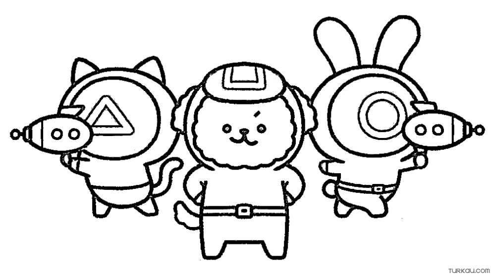 Baby squid game coloring page for kids