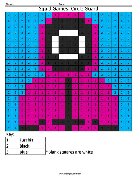 Squid games coloring page