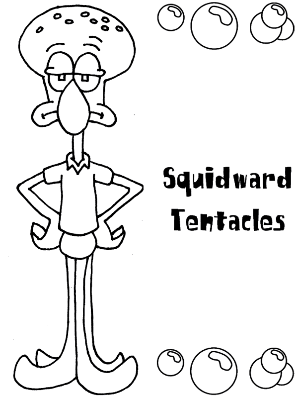 Squidward coloring pages