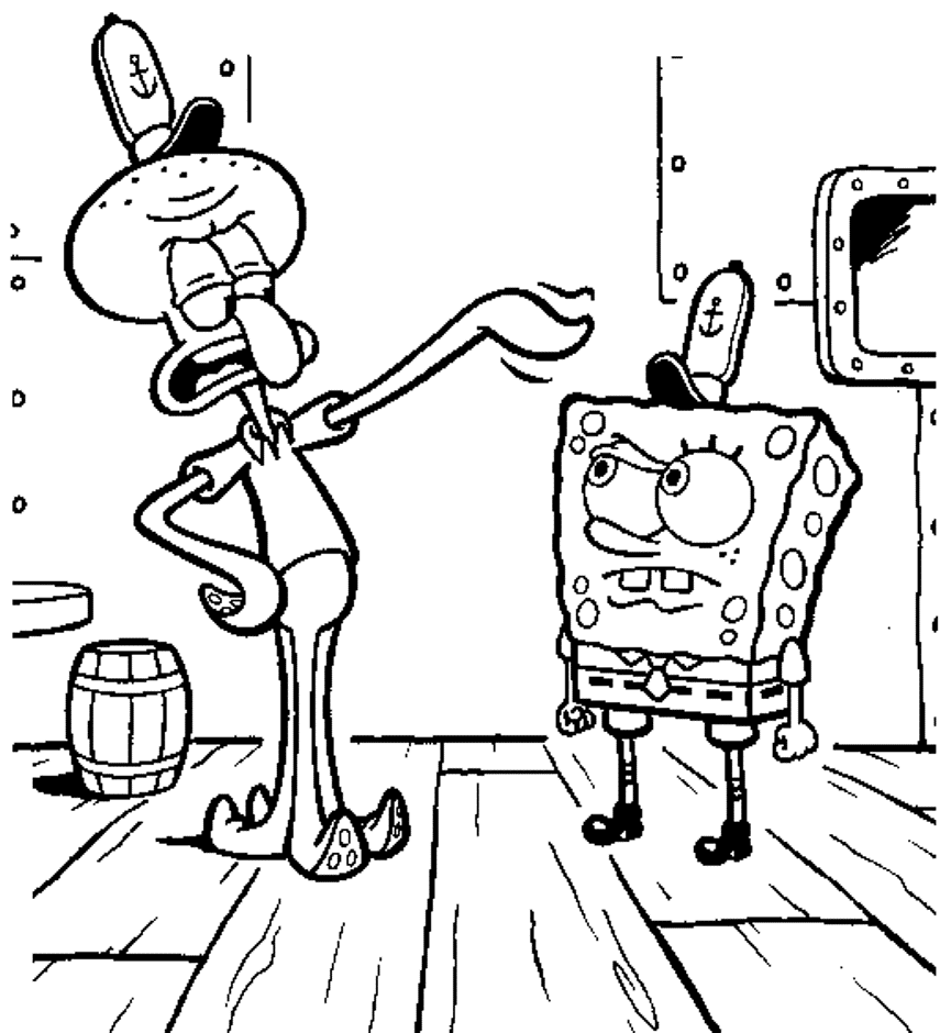 Squidward coloring pages