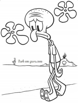 Print out squidward tentacles coloring pages