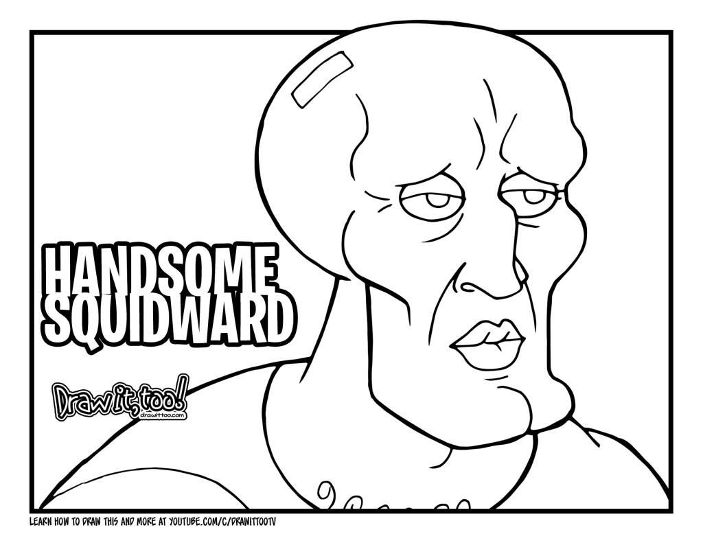 How to draw handsome squidward spongebob squarepants drawing tutorial