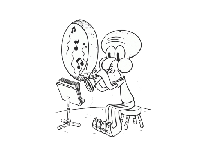 Squidward coloring pages