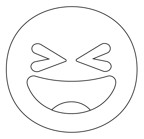 Grinning squinting face emoji coloring page free printable coloring pages