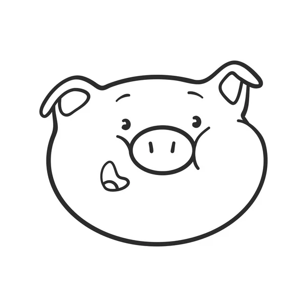 Smiling emoji pig for coloring book stock vector by michinoku