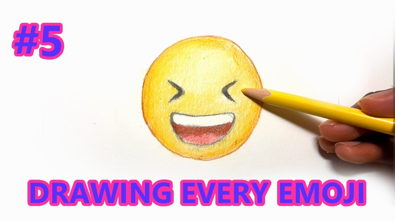 Drawing every emoji part grinning squinting face emoji