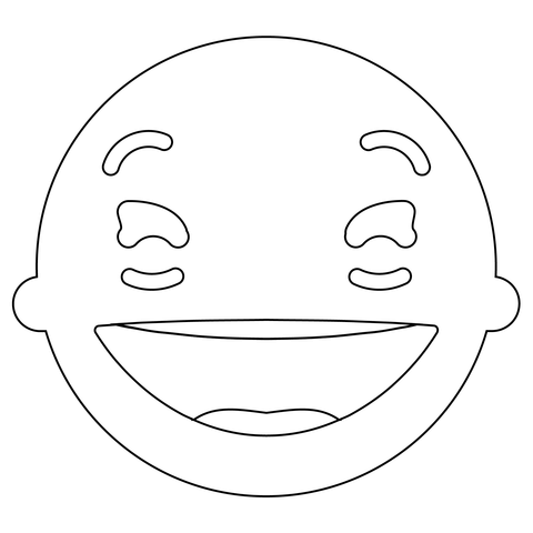 Grin squint face emoji coloring page free printable coloring pages