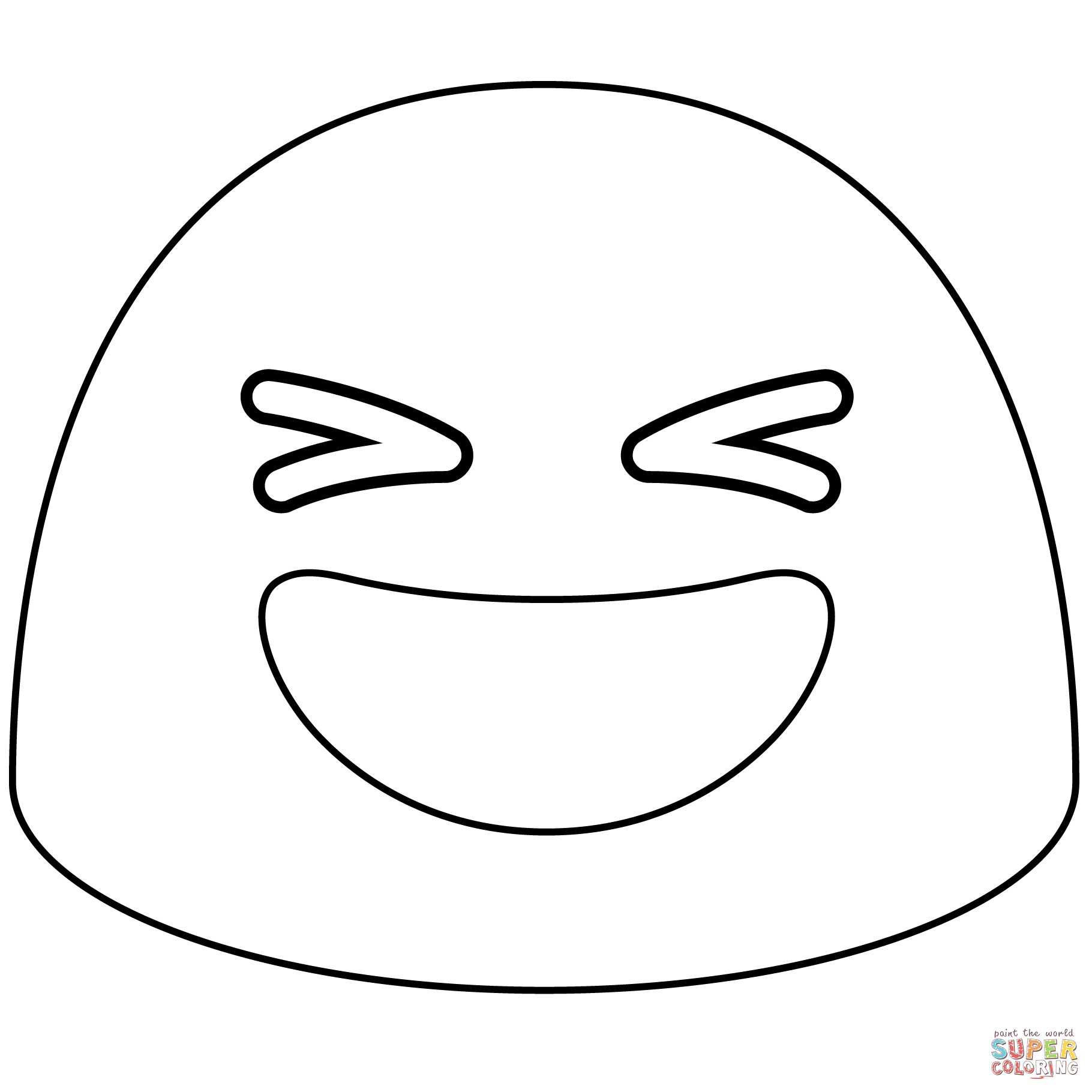 Grinning squinting face emoji coloring page free printable coloring pages