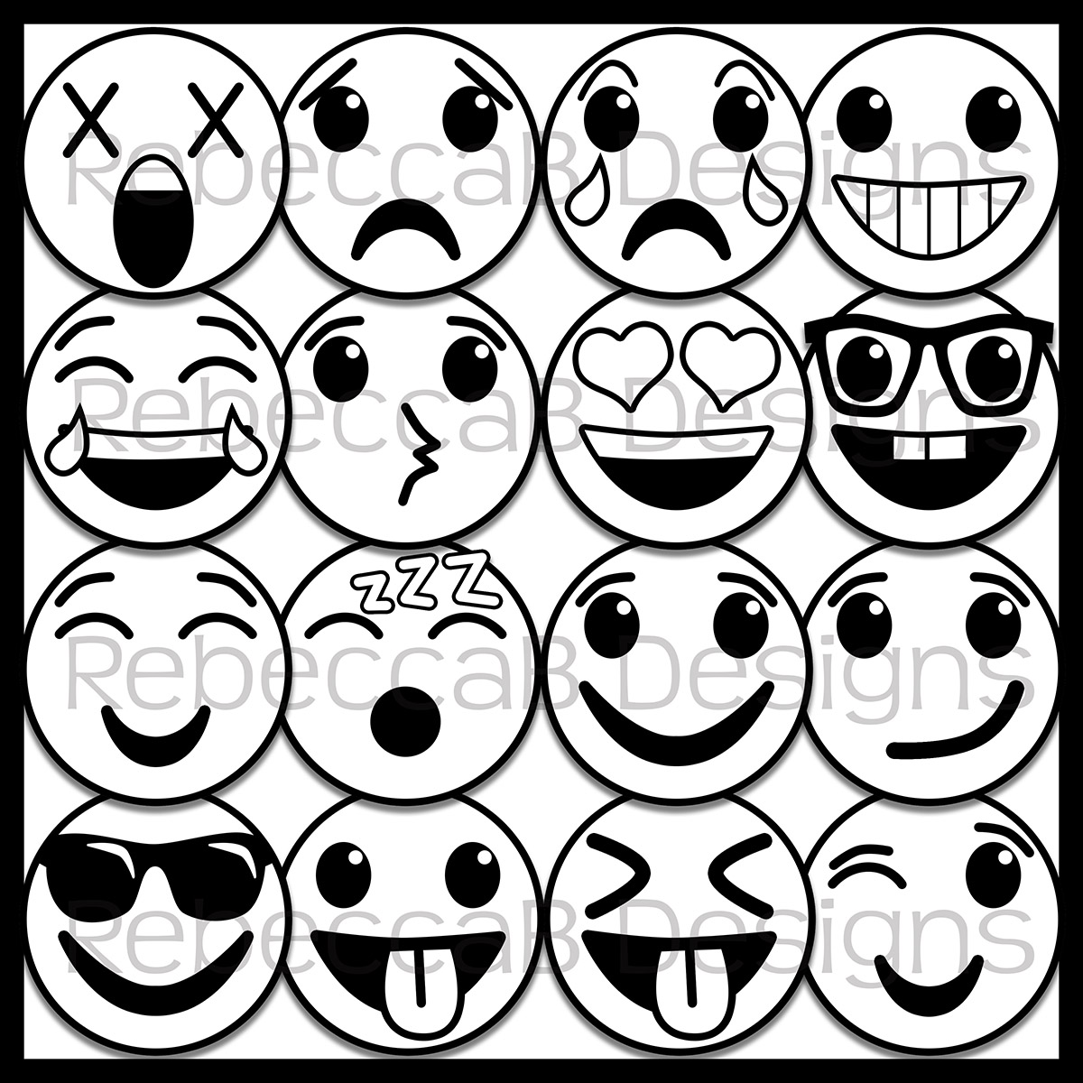 Emoji emotions clip art