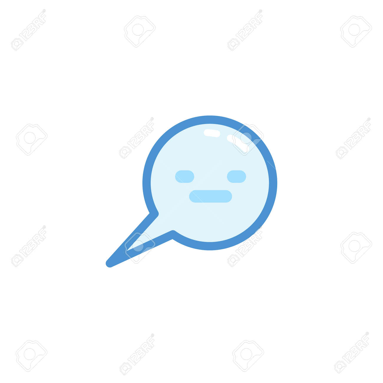 Squint smiley emoji emoticon in bubble speech with cute blue outline style royalty free svg cliparts vectors and stock illustration image