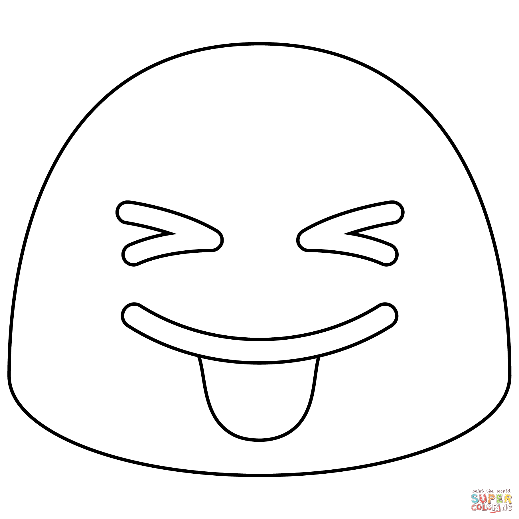 Squinting face with tongue emoji coloring page free printable coloring pages