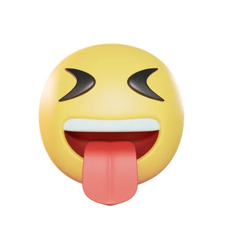 D emoji squinting tongue illustrations
