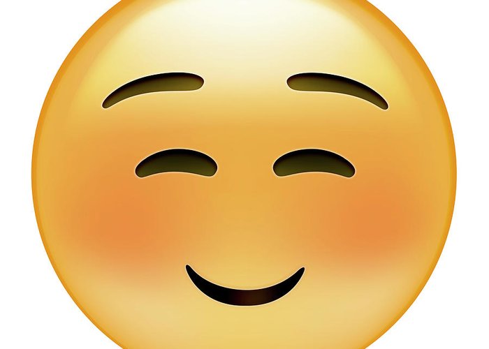 Emoji squint small smile greeting card by ali lynne