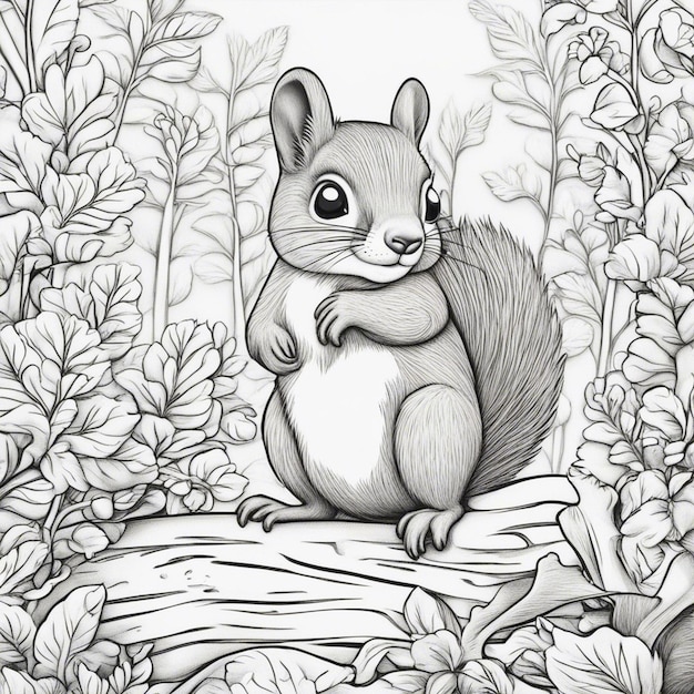 Page cute squirrel coloring page images