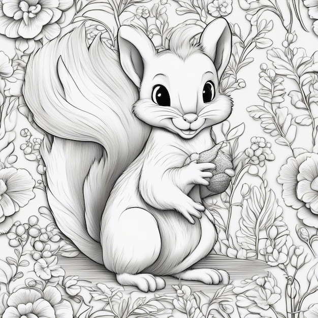 Premium ai image a d squirrel cute cartoon character